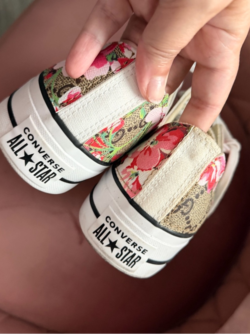Floral Canvas Sneakers with White Accents - Picture 7 of 8